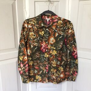 Talbots Floral Cotton Button Down - Multicolor